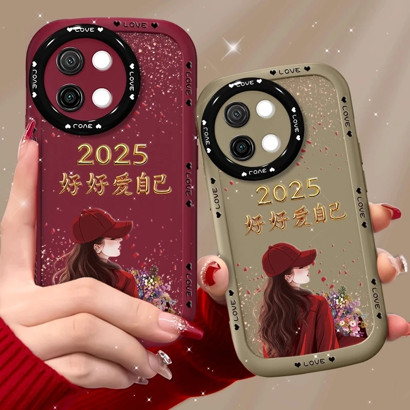 适用vivos18e手机壳捧花爱自己泡芙壳硅胶软壳保护套