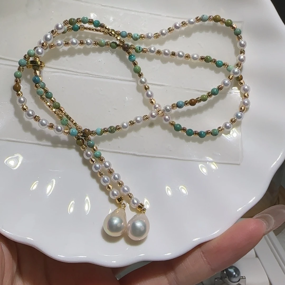 淡水珍珠银S925镶嵌颈饰