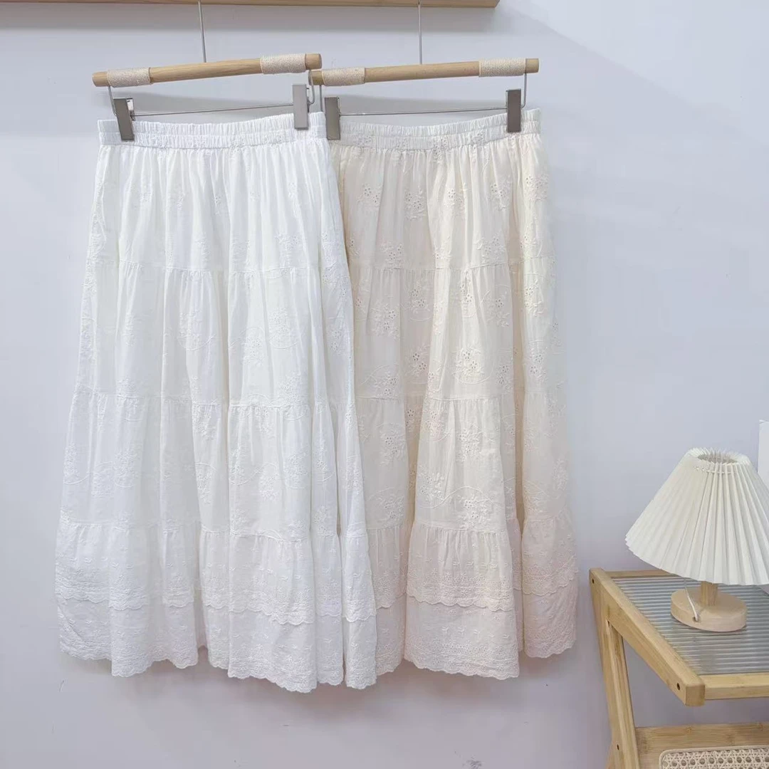 MANXMAN【花园华尔兹】新款重工刺绣拼接百搭半身裙女