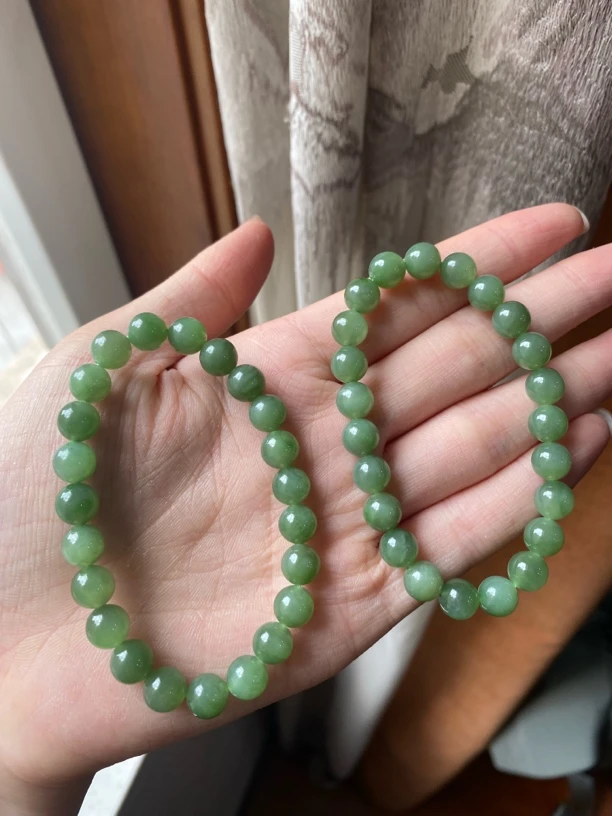 和田玉碧玉手串8mm左右（拍一发一条多样性发货）