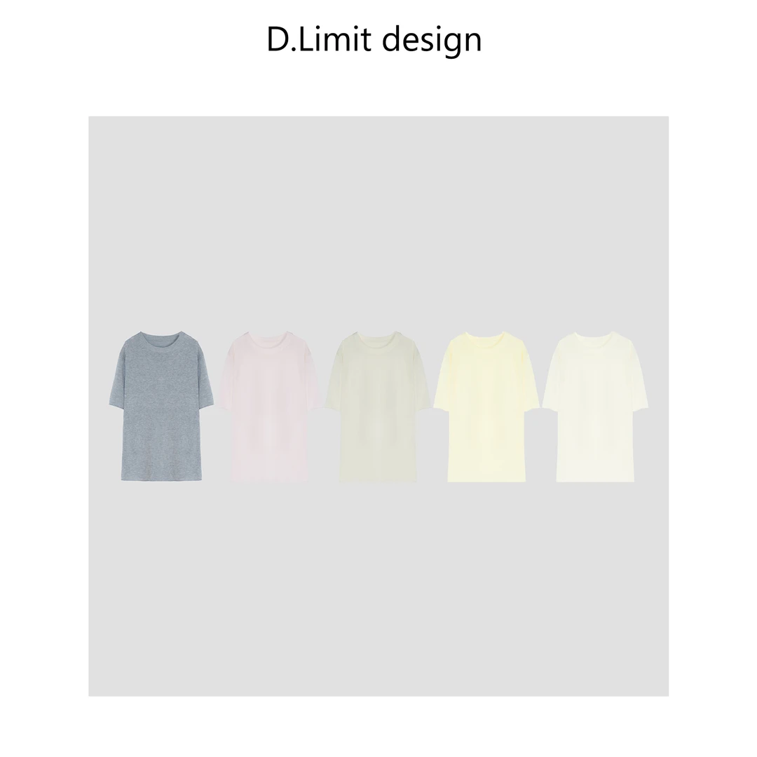D.LIMIT DESIGN莱赛尔T恤女短袖夏季宽松薄款纯色休闲打底衫内搭