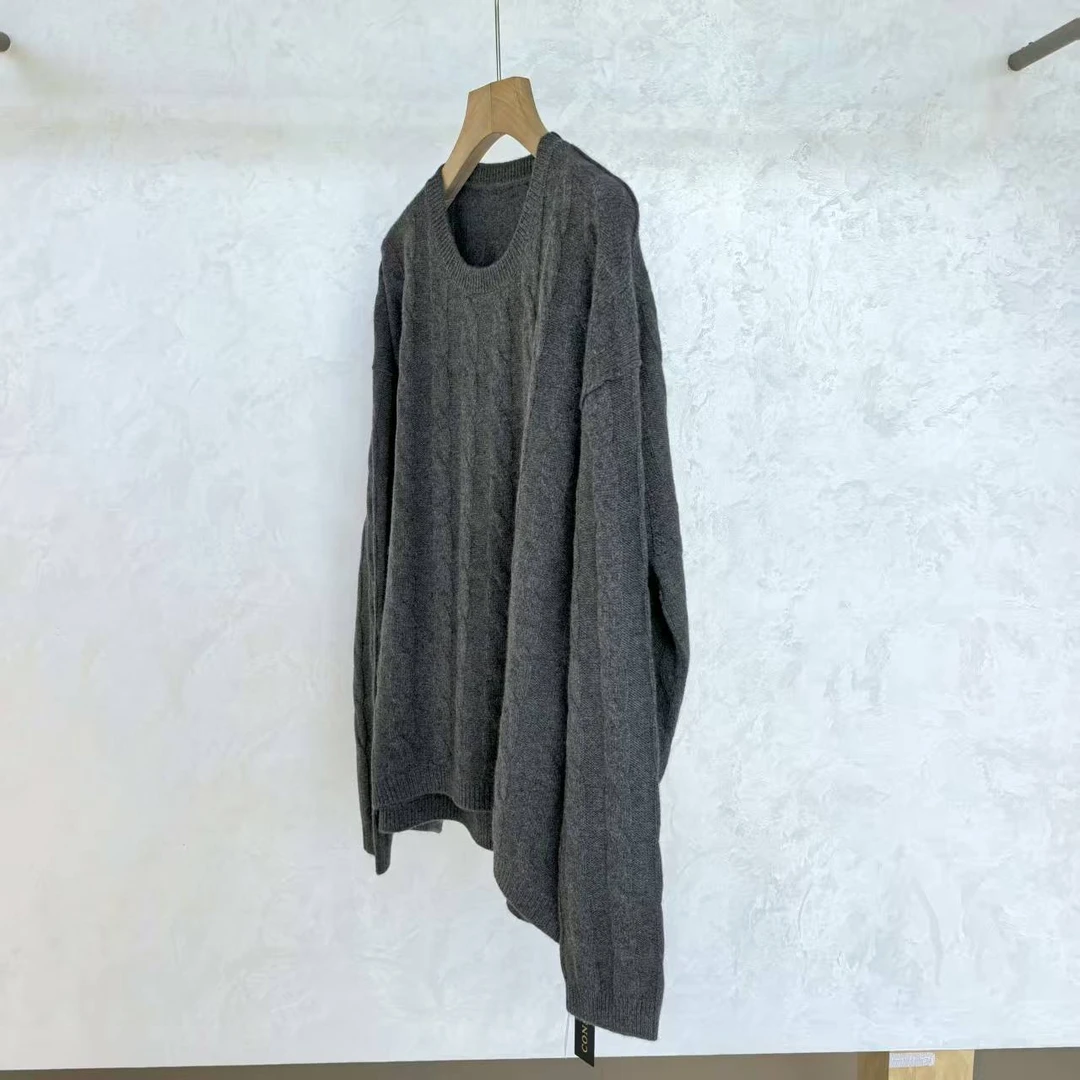 77286经典绞花宽松型百搭厚款BABY羊绒套头衫