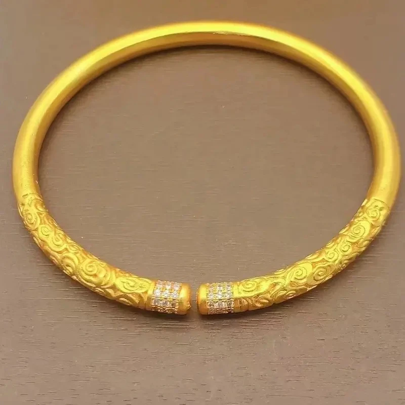 【香港SHIGEFUKU】祥云手镯传承金色箍圈开口