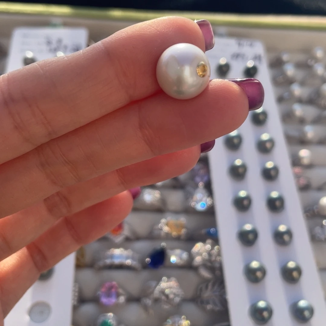 吊坠(不含链)18K金镶嵌淡水珍珠