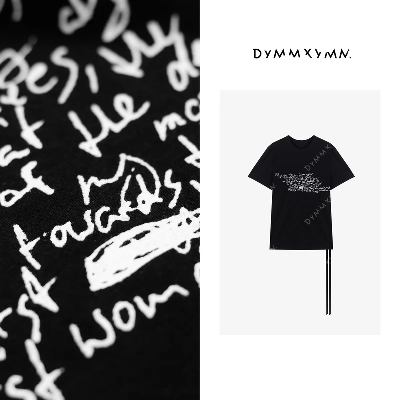 【DYMMXYMM】-ANN·早春极简风高级感黑色字母印花T恤-5SS6011