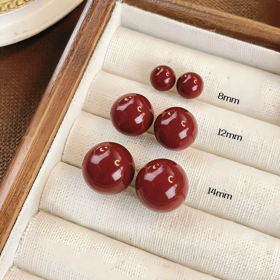 合金仿珍珠耳饰  a124 a125 a126 a129安可拉红豆豆简约复古红