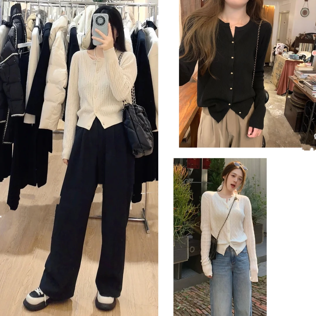 曼～秋冬含绵羊毛小绞花针织开衫（实拍看图三）