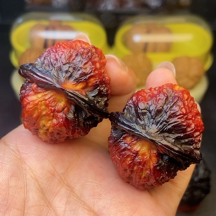 【闪购商品】文玩核桃把件40尺七彩麒麟纹狮子头
