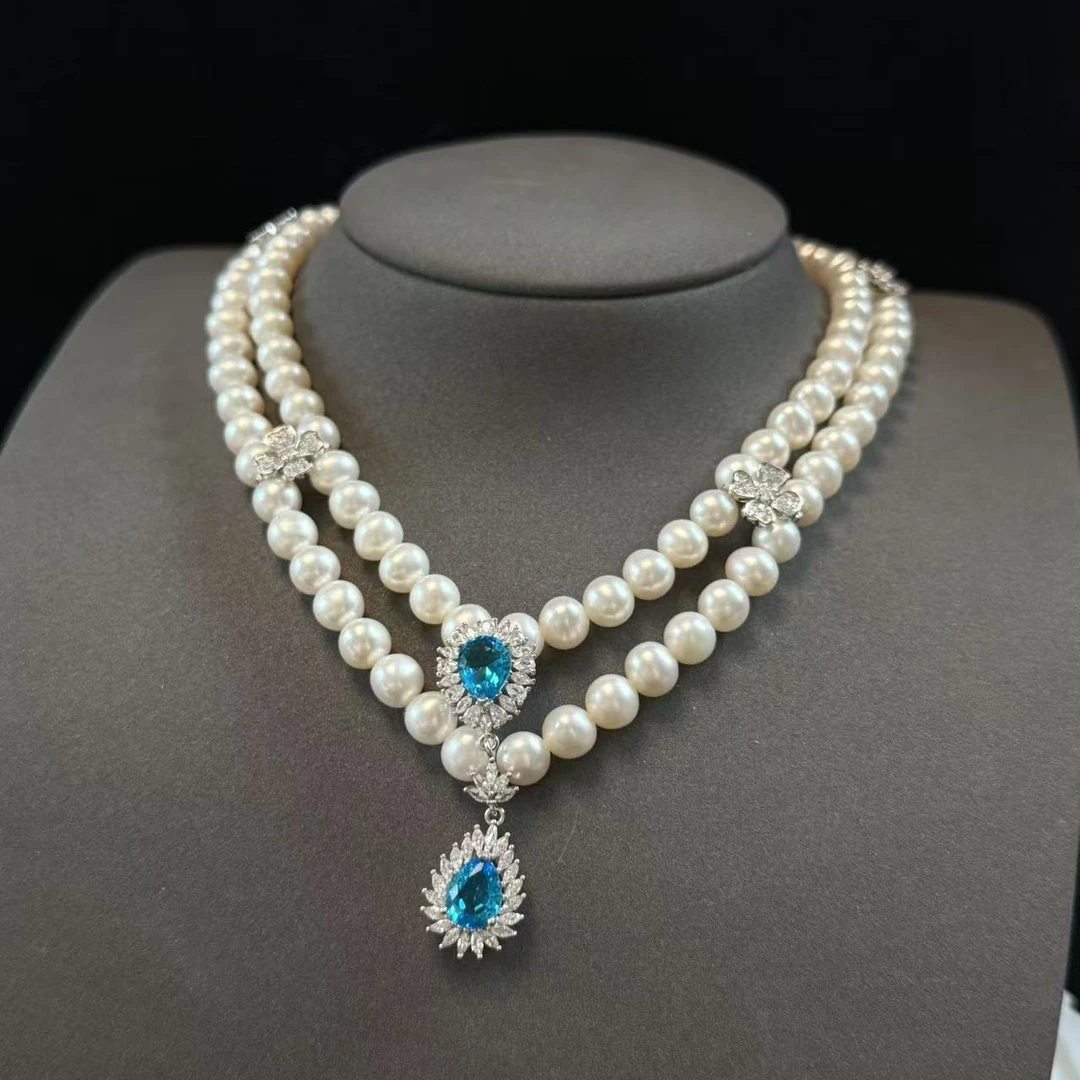 天然淡水珍珠项链双层设计款项链欧若风 典雅吸睛款 AB124