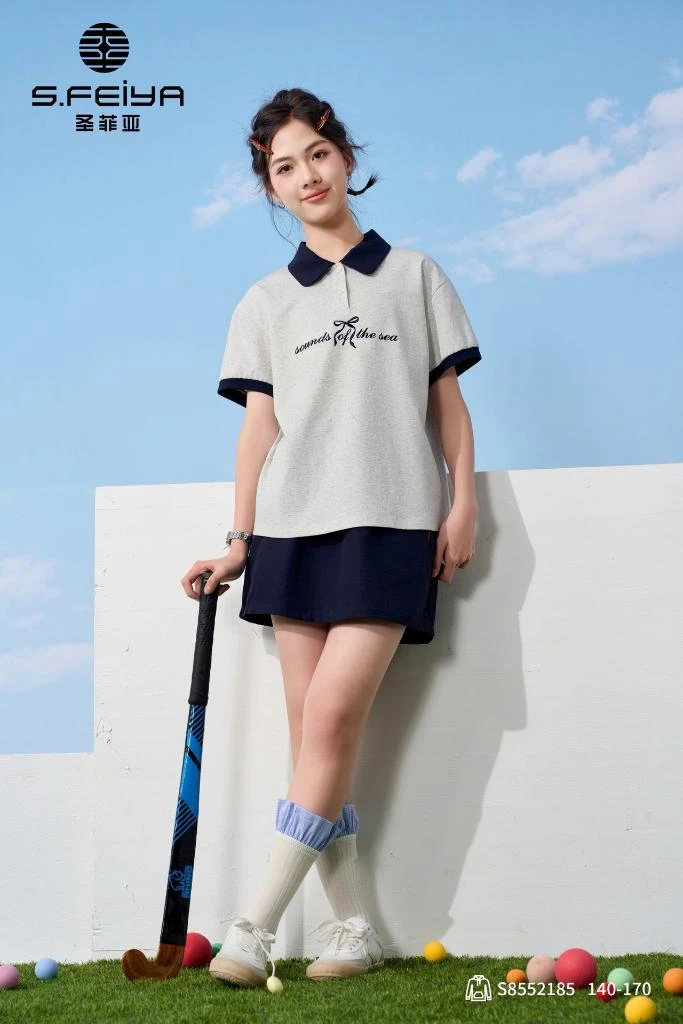 撞色百搭针织圆领T恤休闲风夏季翻领短袖女上衣透气poloB类