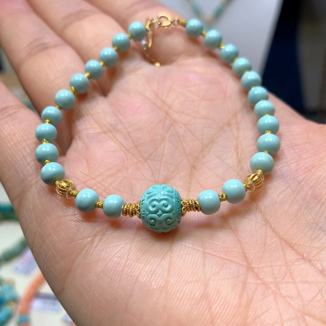 绿松石18K金镶嵌单圈