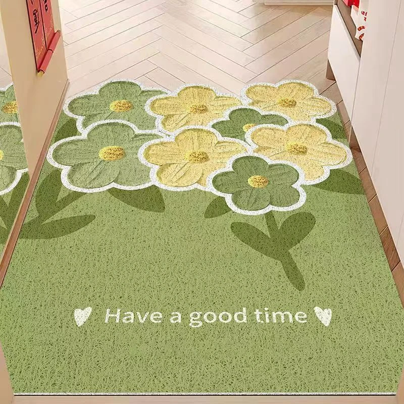 ins风入户门地垫丝圈清新玄关脚垫家用蹭土门口地毯定制