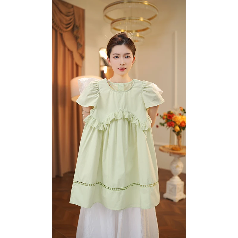 女童2025新款纯色连衣裙夏季中大童女宝儿童夏款裙子9983