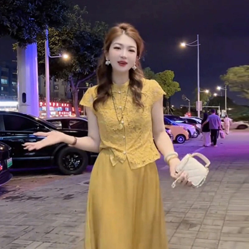 新中式国风立领盘扣短袖衬衫女士夏季韩版设计感短款衬衣百搭上衣