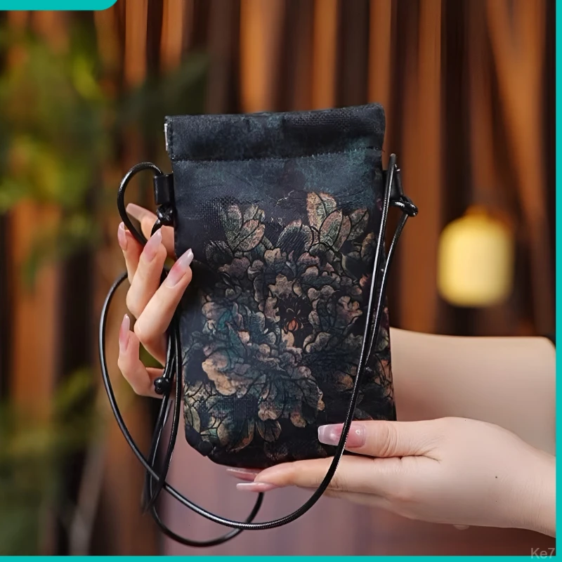 香云纱小包新中式国风手机包手工单肩斜挎易携带女士随身包国潮