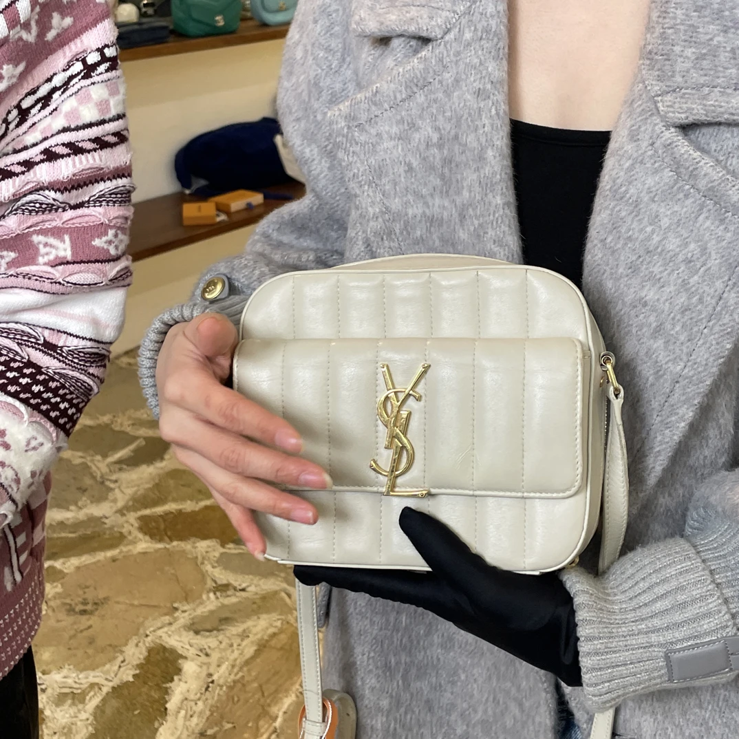 95新 YSL/圣罗兰 夏七中古/ysl白金豆腐单肩包