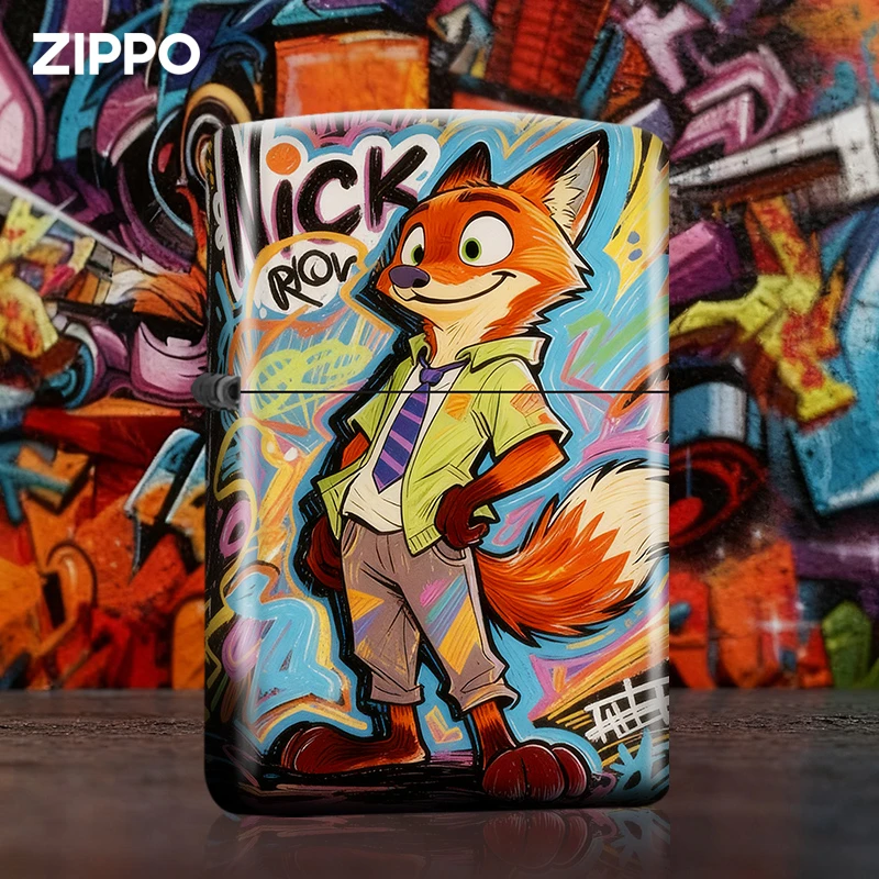 ZIPPO/之宝正品打火机涂鸦动物城个性煤油情侣送礼送男生收藏DYJ1