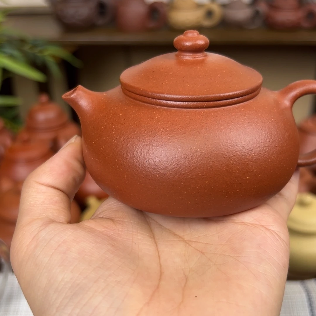 茶壶紫砂紫砂壶寒江红降坡120cc全
