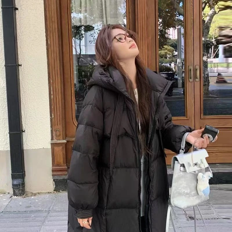 新款加厚长款白鸭绒羽绒服