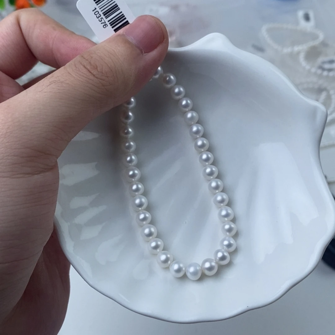 银S925镶嵌淡水珍珠项链103576