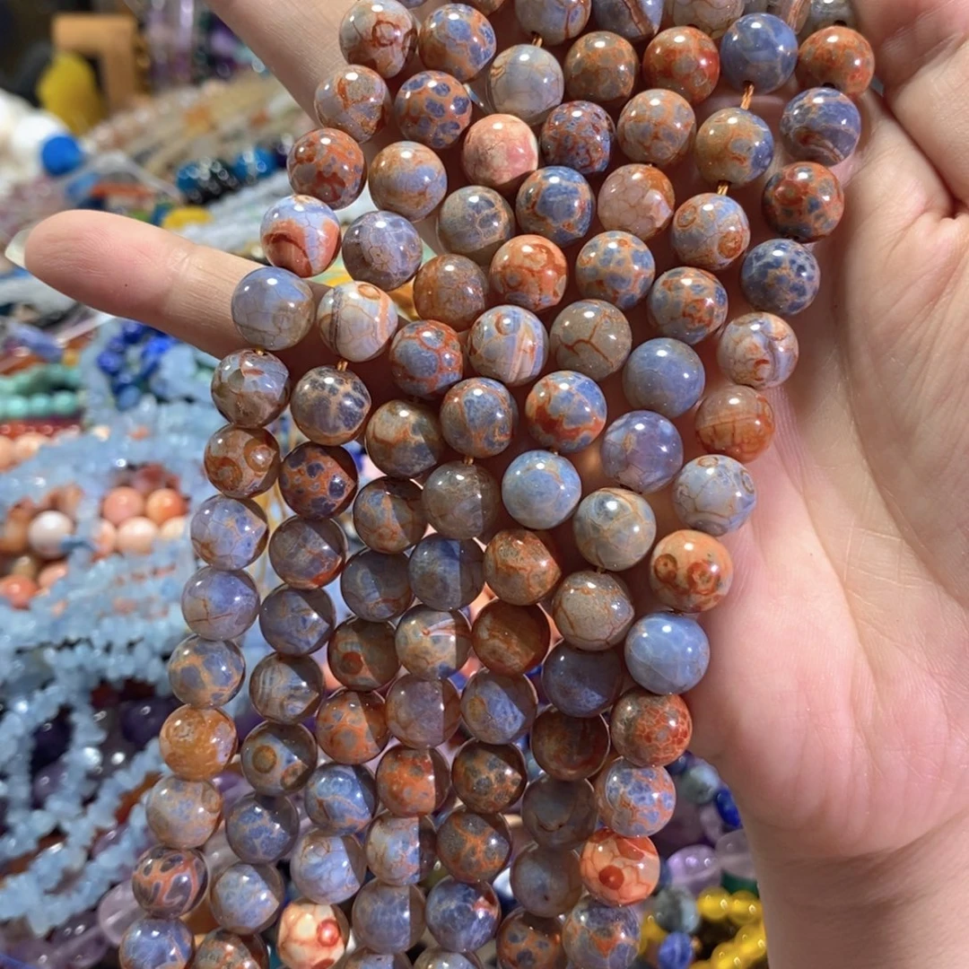未镶嵌玛瑙/玉髓珠宝半成品敦煌玛瑙一条卡10mm