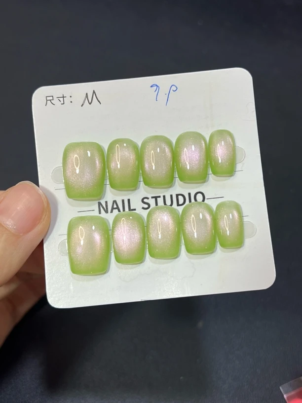 巴乐猫眼夏日短甲纯手工穿戴甲2312