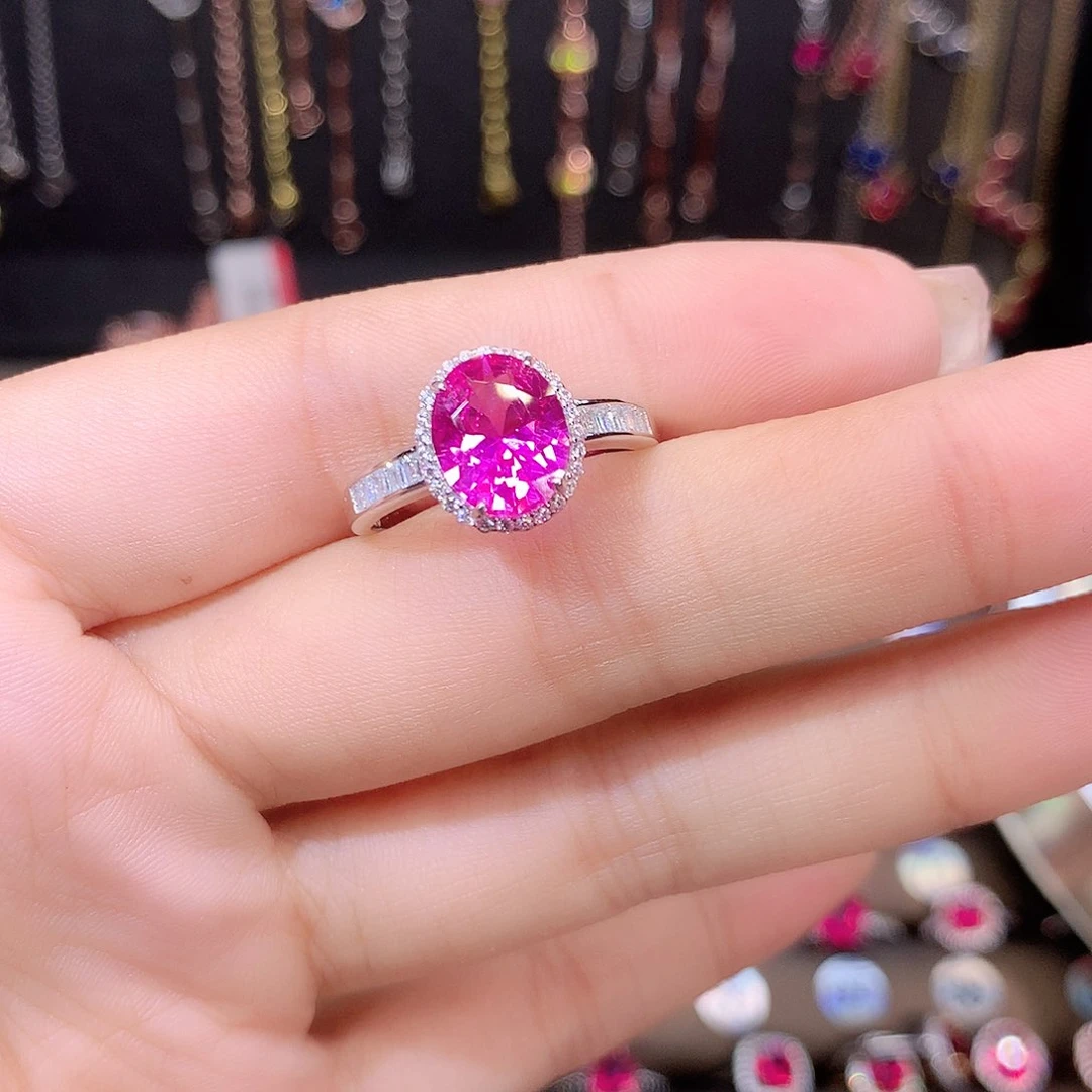 蓝宝石戒指银S925镶嵌810