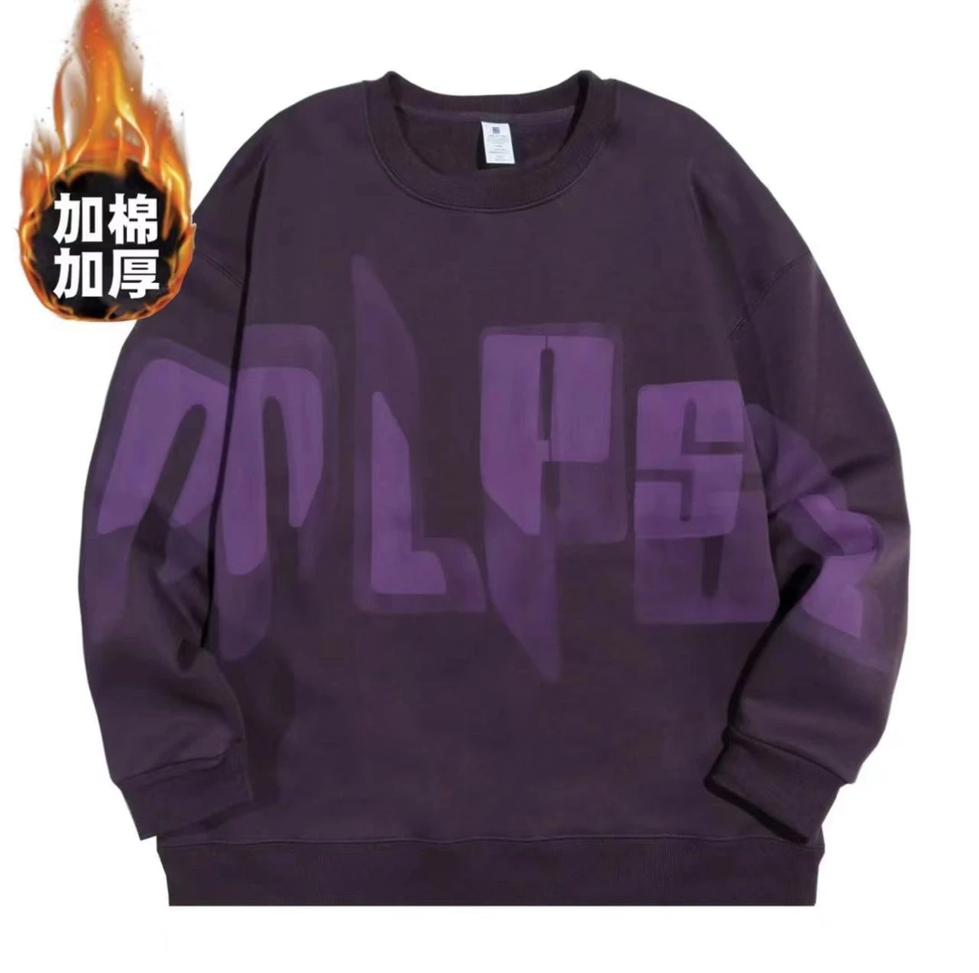 圆领创意套头秋季卫衣情侣时尚秋冬休闲国潮印花打底衫潮流百搭28