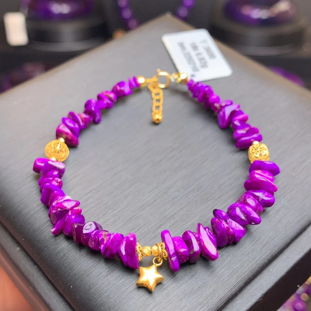 苏纪石（舒俱来）丝绒手链18K金镶嵌