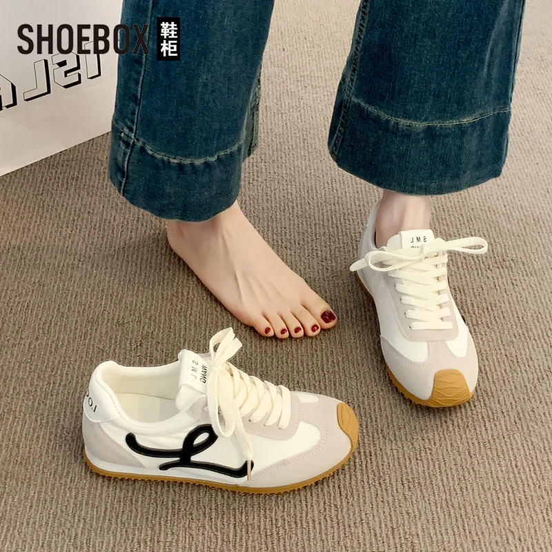 SHOEBOX鞋柜德训鞋女2025新款厚底休闲阿甘运动鞋轻便单鞋跑步鞋
