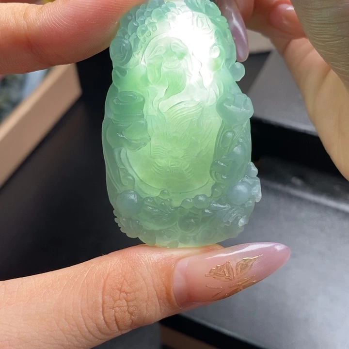 未镶嵌定制翡翠御龙财神