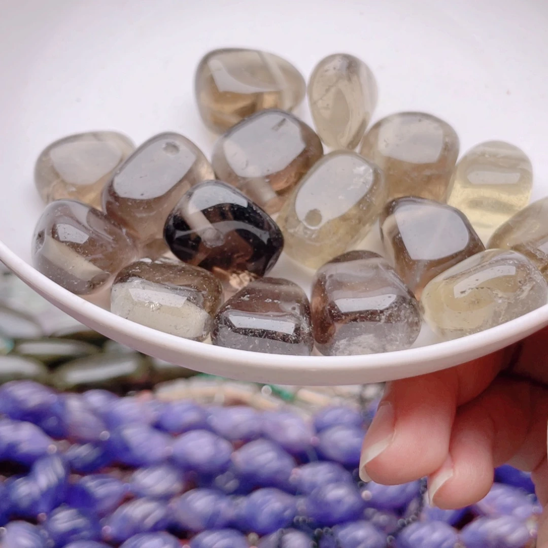 玛瑙/玉髓其他合金茶晶6颗吊坠孔