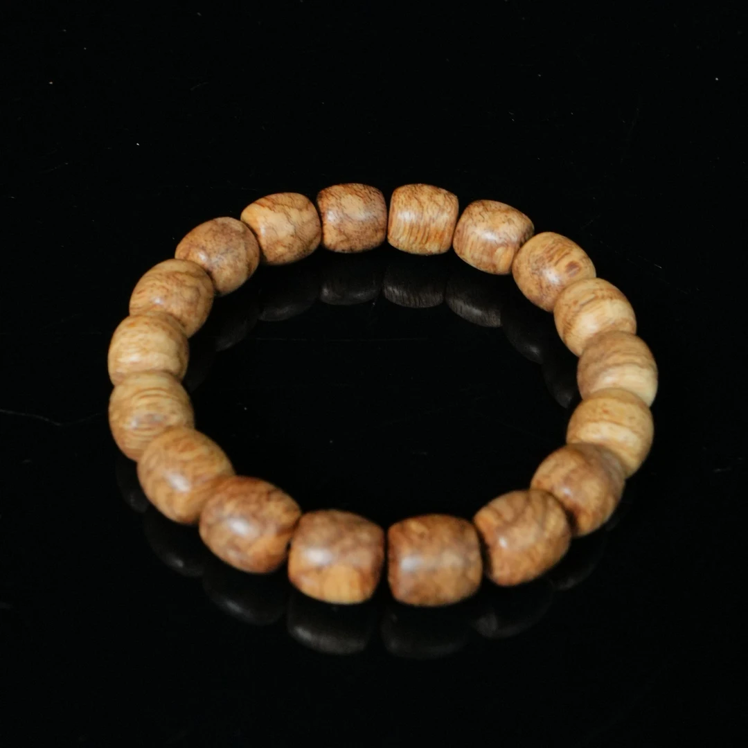 5714 加里曼丹沉香土沉虎斑老料鼓珠 1.05x1.05cm  7.16g