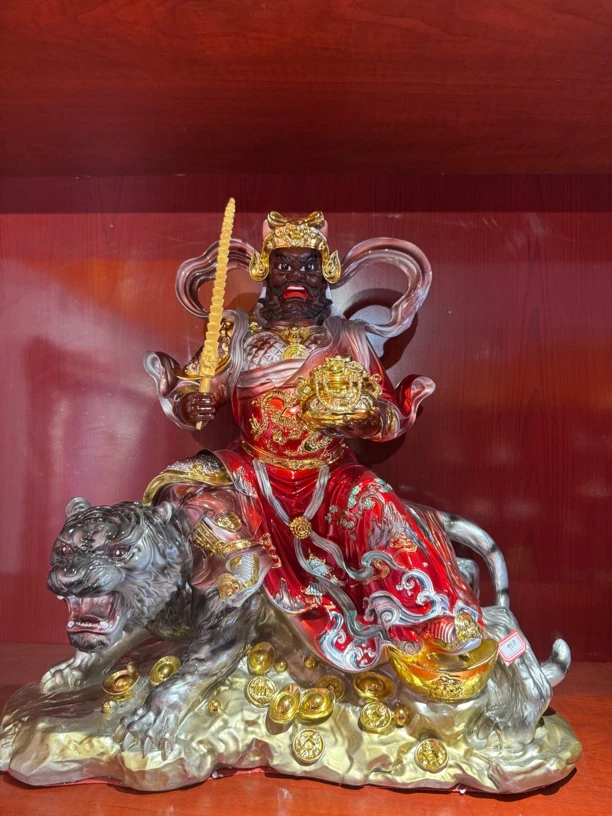 赵公明汉白玉16寸神像