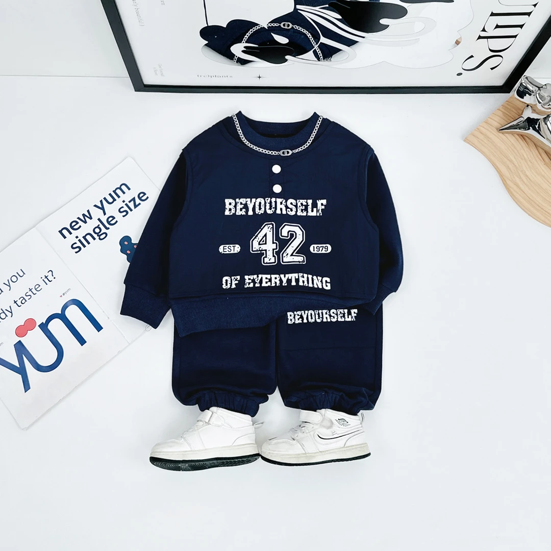 男童套装2025新款春装儿童春秋季两件套潮 WG28054 悠悠童话童装