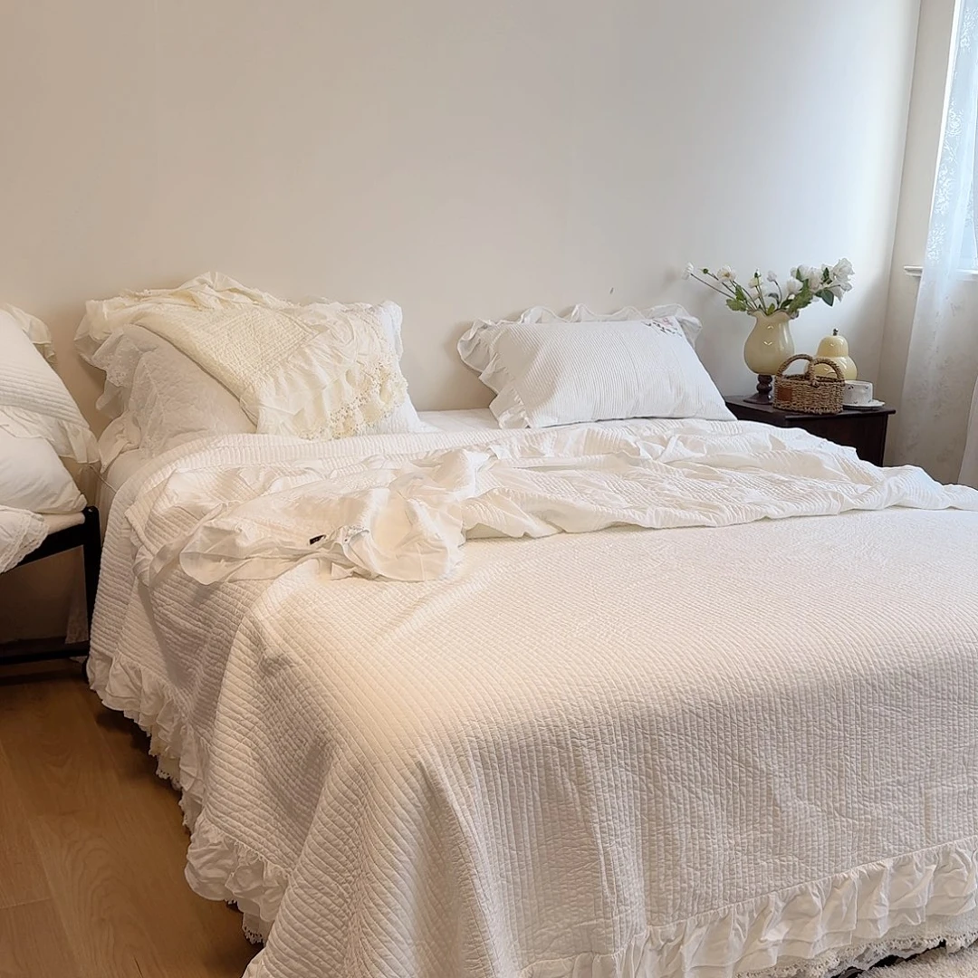 棉简约款床盖三件套