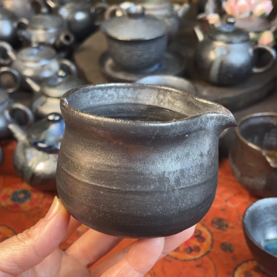 柴烧茶器主人杯杯柴烧