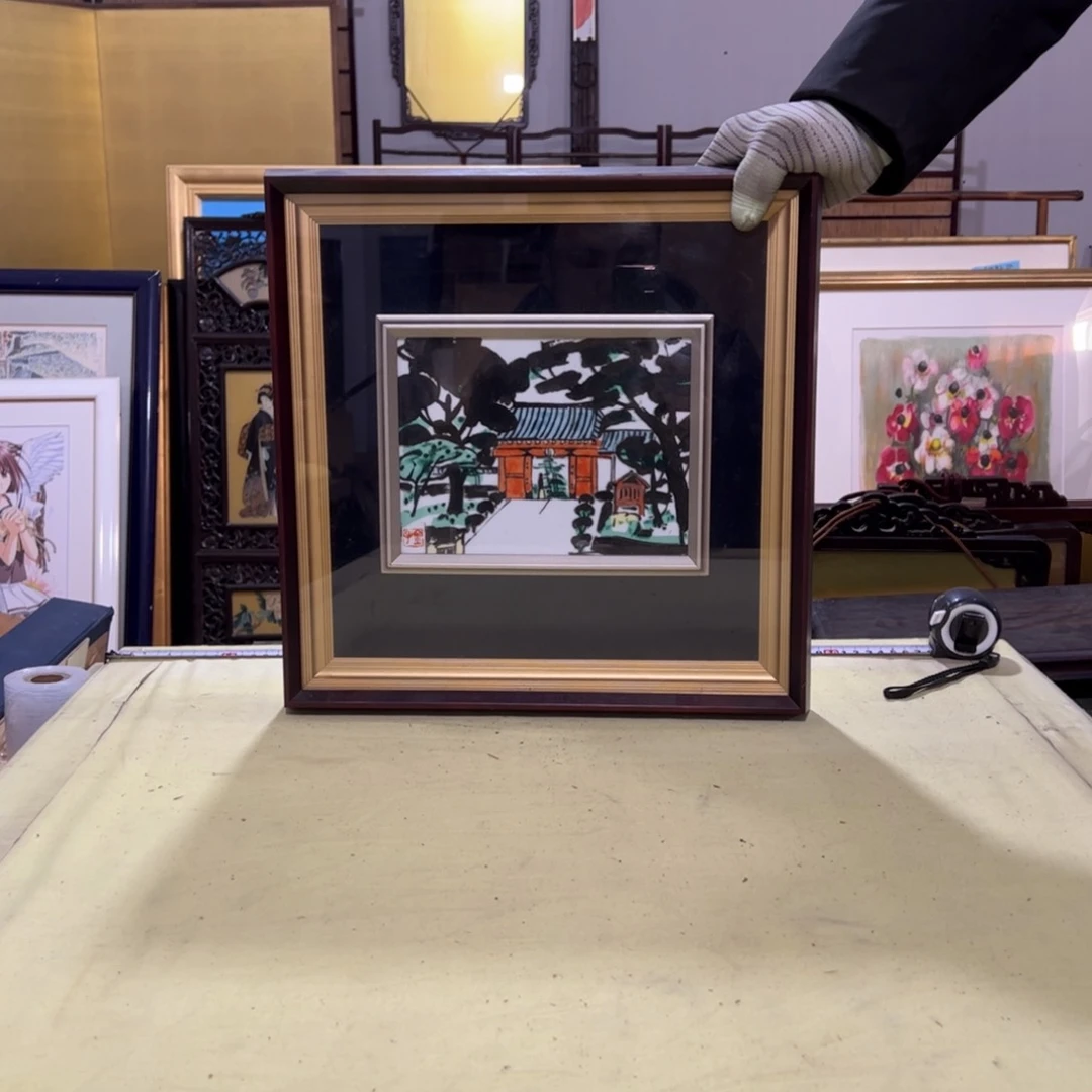 绘画a*a屏风框画茶空间设计