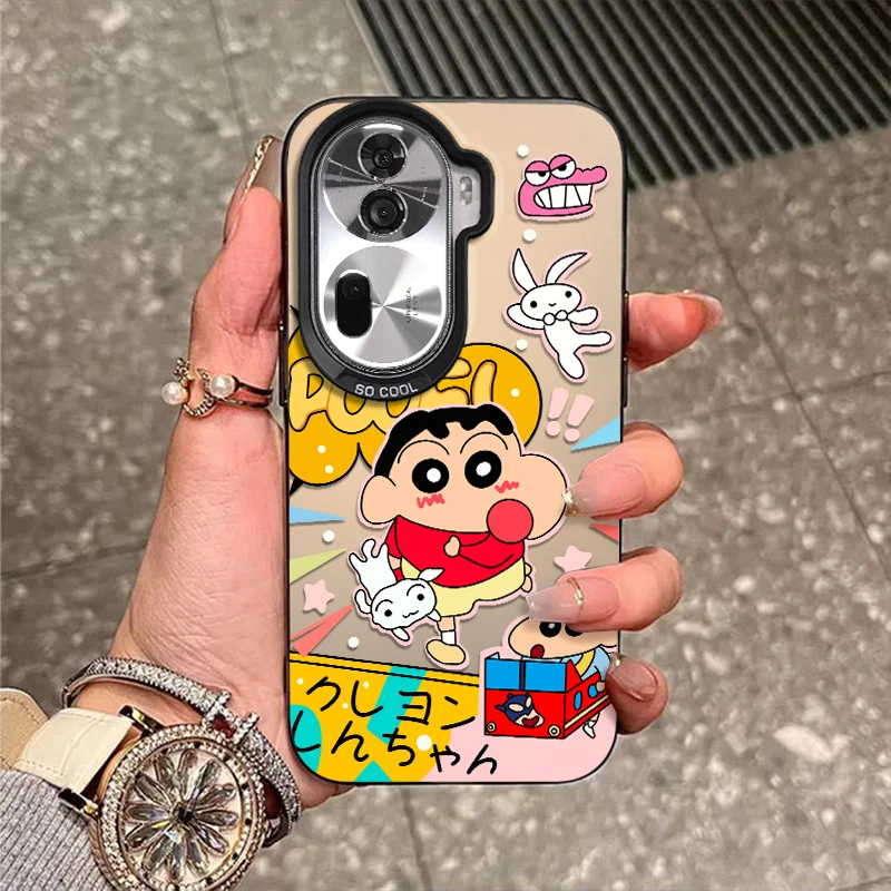 活力小新适用OPPOReno14手机壳13新款12保护套11校园10防摔9彩银