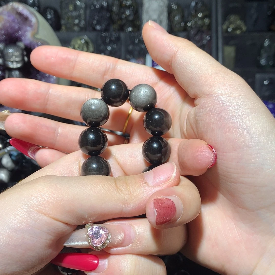 黑曜岩未镶嵌手串1****-