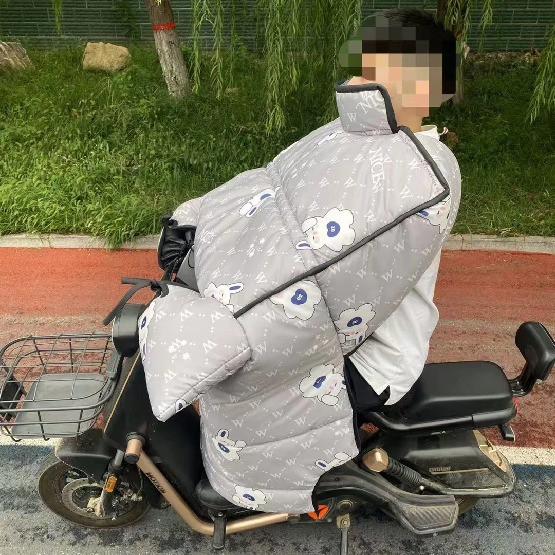 电动车挡风被冬季加绒加厚防水全包斗篷式侧翼防寒防风罩