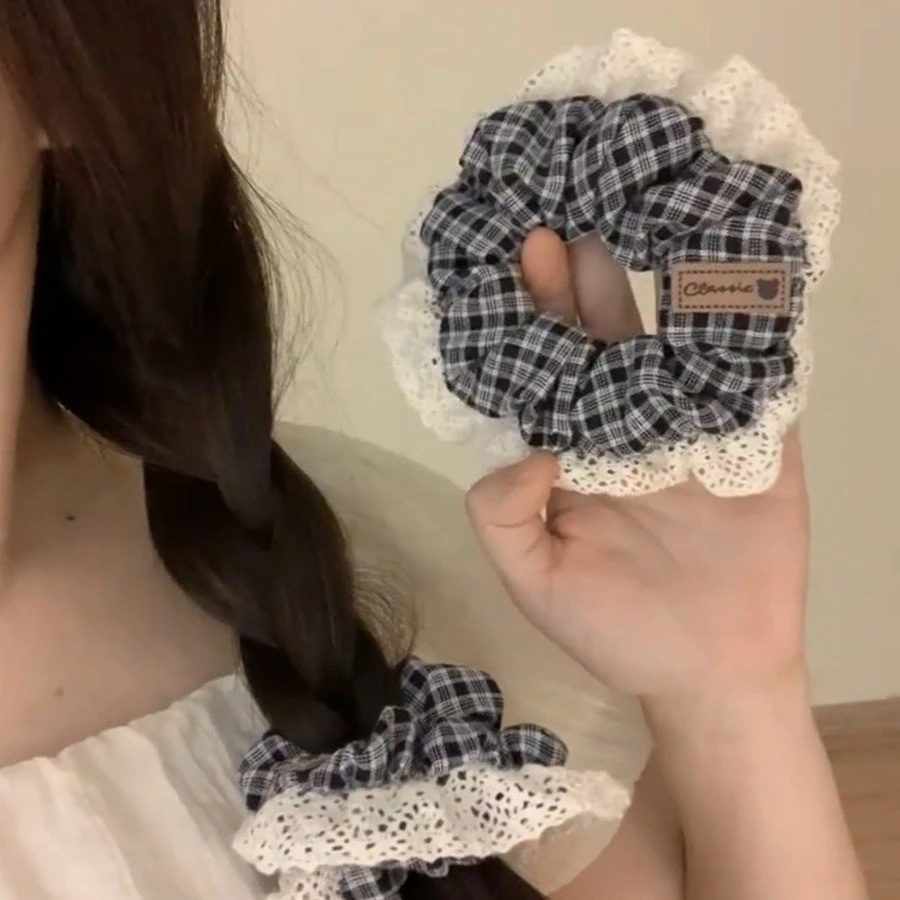 清新蕾丝发圈女扎丸子头发绳温柔百搭头绳甜美可爱不伤发头饰夏in