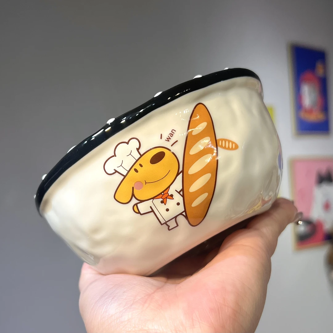 【嘟嘟好】keir狗陶瓷米饭碗5英寸汤碗家用卡通少女心可爱早餐碗