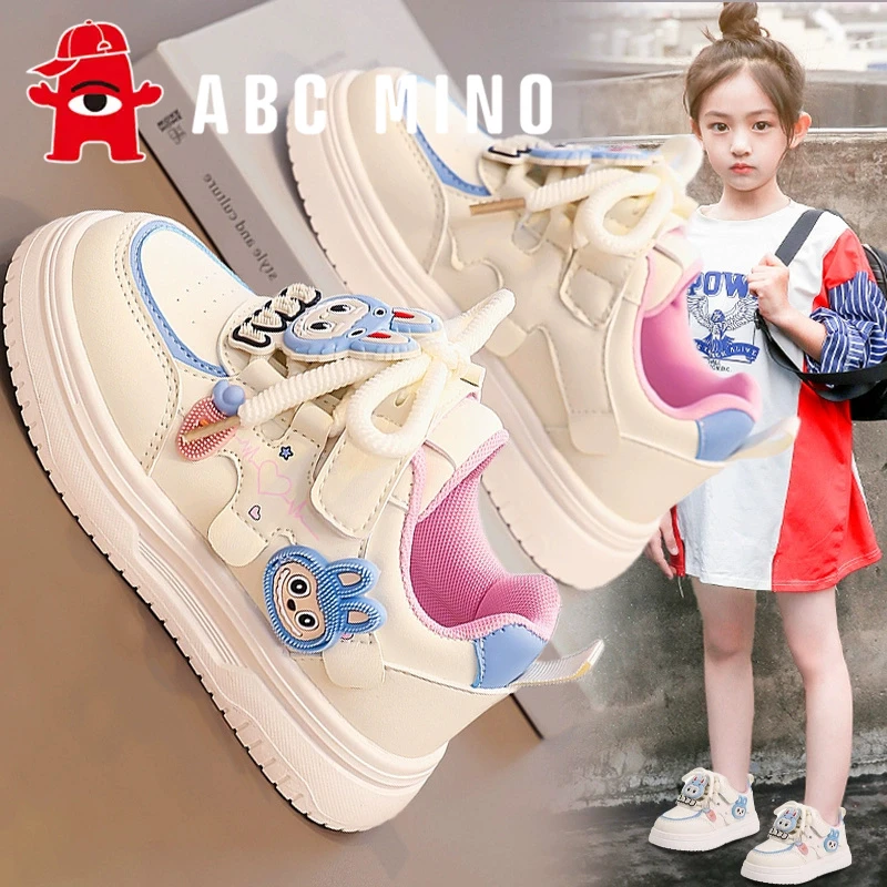 ABC MINO拉布布女童鞋2025新款儿童小白运动鞋中大童软底板鞋女孩