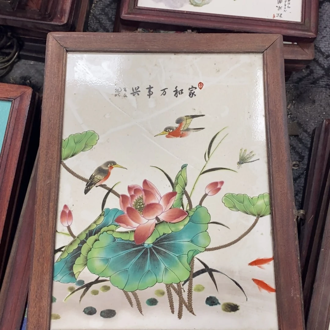 瓷片37*28*1景德镇瓷板画柴窑烧制