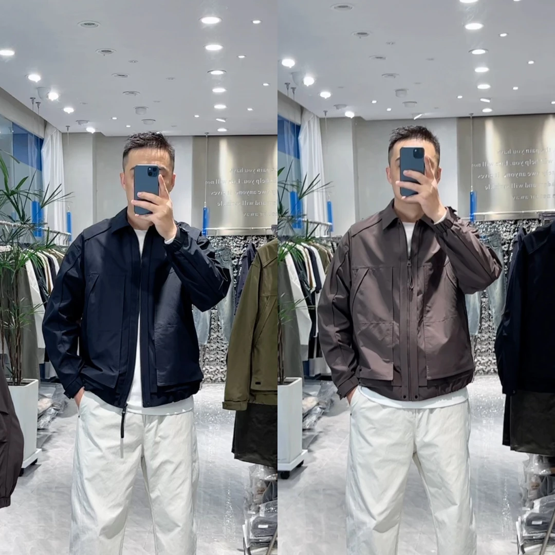 早秋新款设计运动时尚轻奢高级感户外休闲百搭男女同款假两件外套