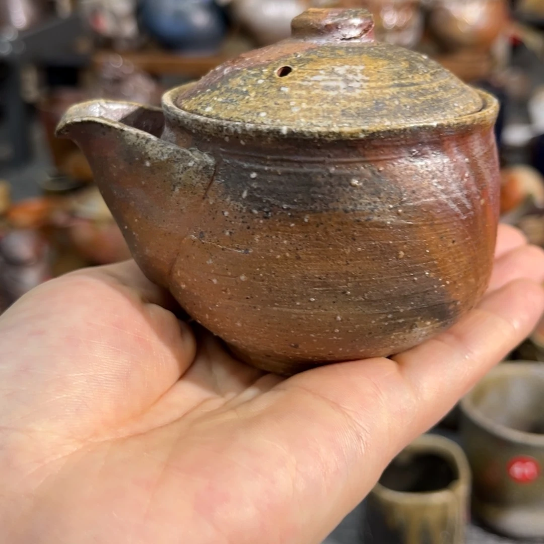 盖斋侧面微窑纹茶具