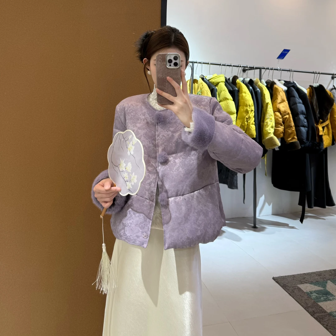 时尚气质轻奢冬季新款韩版毛球棉服女小众设计感休闲外套