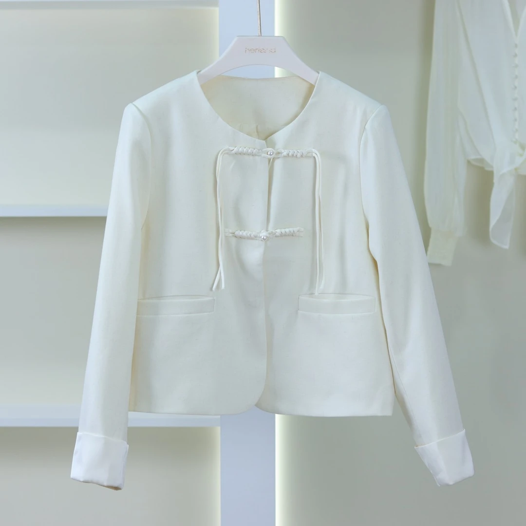 莉推荐 麦迪尚品【子xi】O-765女装新款专柜折扣盘扣新中式外套