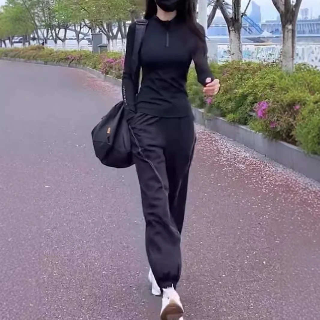 时尚气质运动套装女春秋新款韩版洋气减龄显瘦上衣休闲裤搭配套装